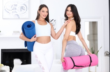Katrina Colt and Eliza Ibarra have lesbian sex after doing yoga