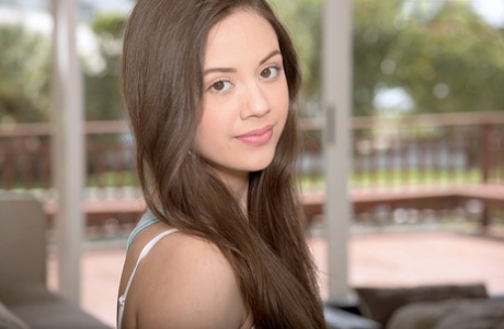 Sweet teen Lucy Doll bares her hot little ass for a hot doggystyle fucking