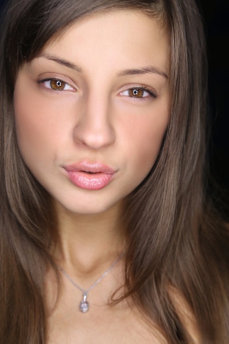 Pretty teen Maria licks her lips before fingering spreading her pink pussy