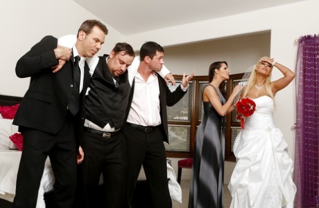 Slender European girl Bridgette B. is fucking after her wedding