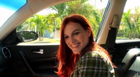 Andrea Sky enjoys cash to suck a huge dick while in the car