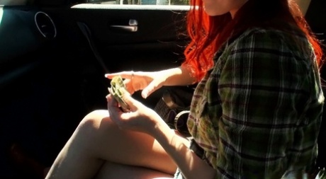 Andrea Sky enjoys cash to suck a huge dick while in the car