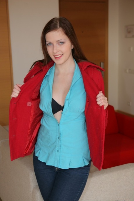Sweet brunette Abigaile Johnson comes in hotel for anal sex with old lover