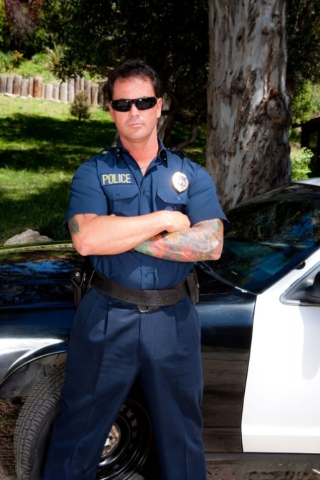 Slutty MILF Brooke Banner gets stopped on street and fucked by police officer