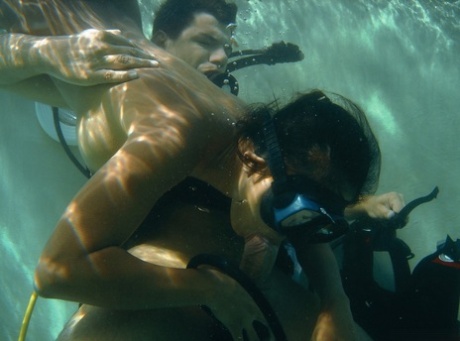 Sexy slutty diver Priva gets an anal pounding outdoors & under the water