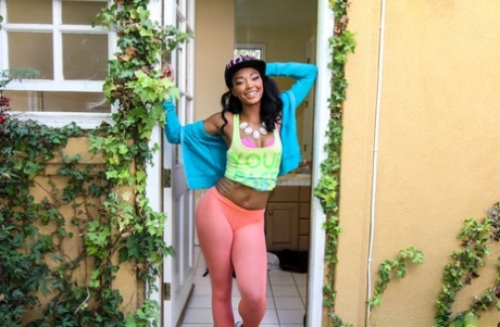Brunette ebony with a pierced muff Harley Dean gets rammed by a BBC