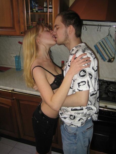 Amateur girlfriend Abba gets screwed in various sex positions in the kitchen