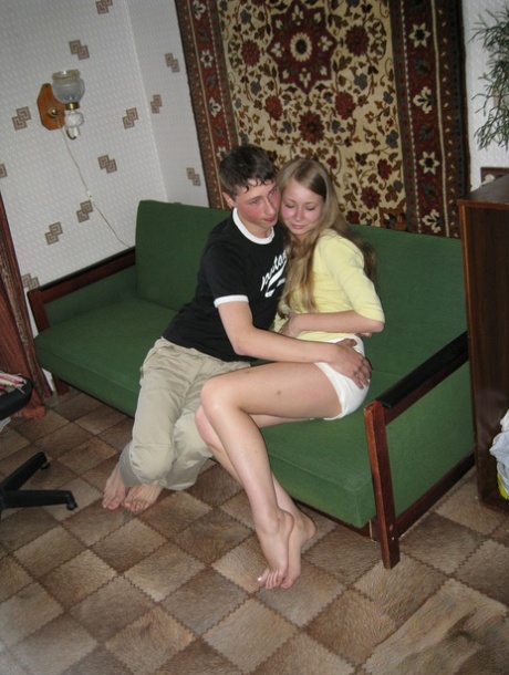 Hot teen Yulia Blondy gets her pussy fingered and boned by her horny boyfriend