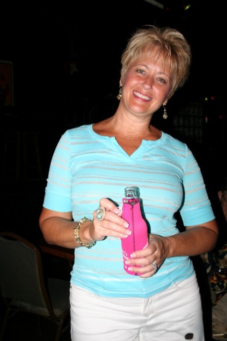 Mature amateur Alexis Ellis & kinky MILFs show their big tits at a wild party