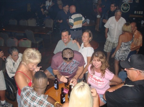 Mature sluts give arousing pantyless upskirts & show their titties in public