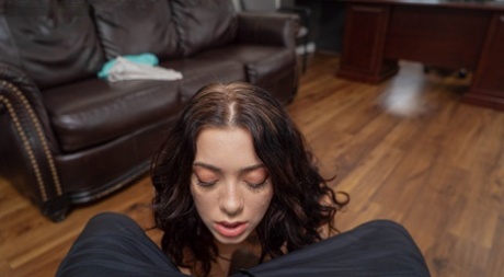 Brunette amateur Corra Cox posing, sucking and fucking in her hot lingerie
