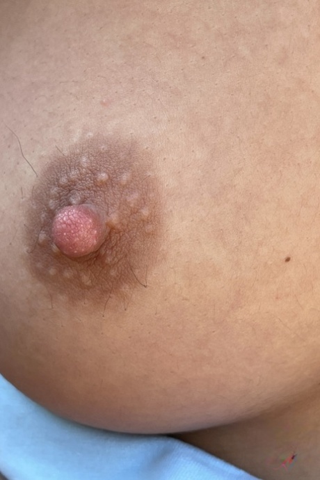 Purple-haired babe Lily Adams shows her sexy nipples & holes up close