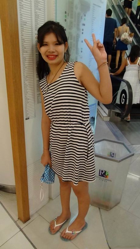 Beautiful Thai girl Nana gets picked up at the shopping mall and fucked