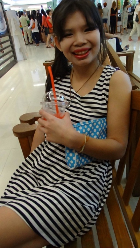 Beautiful Thai girl Nana gets picked up at the shopping mall and fucked
