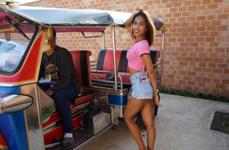 Skinny Asian babe Fa D shows off her fine ass & gets fucked after giving a BJ