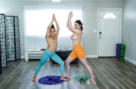 MILFs Isabella Nice & Aviana Violet share a penis after their yoga class